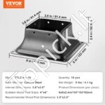 10 vnt. 101,6x101,6 mm stulpų bazės laikiklių, plieniniai, milteliniu būdu dengti. - Image 3