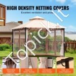 3 × 3 m pavėsinė 6-8 asmenims, su tinkleliu, metaliniu rėmu ir poliesteriu. - Image 6