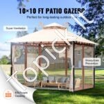 3 × 3 m pavėsinė 6-8 asmenims, su tinkleliu, metaliniu rėmu ir poliesteriu. - Image 5