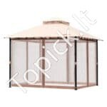 3 × 3 m pavėsinė 6-8 asmenims, su tinkleliu, metaliniu rėmu ir poliesteriu. - Image 2