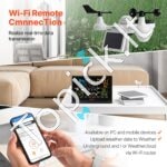 7-in-1 Wi-Fi orų stotis su 19 cm ekranu, temperatūrai, drėgmei, vėjui, lietui ir įspėjimais. - Image 7