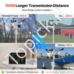 7-in-1 Wi-Fi orų stotis su 19 cm ekranu, temperatūrai, drėgmei, vėjui, lietui ir įspėjimais. - Image 4