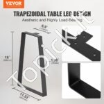 406,4 mm juodos plieninės stalo kojos (4 vnt., 181,4 kg talpa) - Image 8