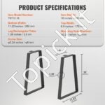 406,4 mm juodos plieninės stalo kojos (4 vnt., 181,4 kg talpa) - Image 3