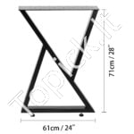 Juodos metalinės stalo kojos 61 cm 1 vnt - Image 3