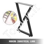 Juodos metalinės stalo kojos 61 cm 1 vnt - Image 10