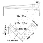 61 cm juodos plieninės 3 strypų stalo kojos (4 vnt., 99,79 kg talpa) - Image 2