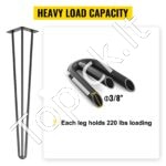 Juodos metalinės stalo kojos 66 cm, 4vnt - Image 8