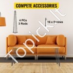 Juodos metalinės stalo kojos 66 cm, 4vnt - Image 5