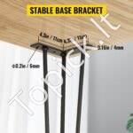 76,2 cm juodos plieninės 3 strypų stalo kojos (4 vnt., 99,79 kg) - Image 2