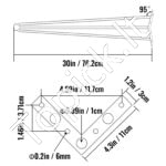 76,2 cm juodos plieninės 3 strypų stalo kojos (4 vnt., 99,79 kg) - Image 3