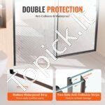 Nerėminės dušo durys 147-150 cm x 190 cm, 8 mm grūdintas stiklas, matinės juodos spalvos - Image 4