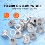 20 vnt. 3,2 mm kabelių turėklų rinkinys su įtempikliu ir gnybtu, skirtas 3,2/4,8 mm vielai - Image 6