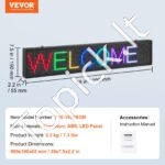 99 × 19 cm programuojamas P10 Full Color LED ženklas - Image 4
