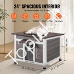 Medinis kačių namelis,atsparus žiemai 600x530x465mm - Image 6