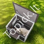 Medinis kačių namelis,atsparus žiemai 600x530x465mm - Image 8