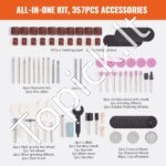 357 vnt. rotacinių įrankių priedai, 3,2 mm kotas - Image 7