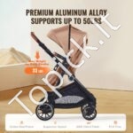 3in1 vaikų kelioninis vežimėlis, autokėdutė, ruda - Image 6