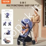 3in1 vaikų kelioninis vežimėlis, autokėdutė, šviesiai mėlyna + juoda - Image 8