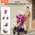 3in1 vaikų kelioninis vežimėlis, autokėdutė, bordo raudona + juoda - Image 7