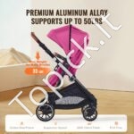 3in1 vaikų kelioninis vežimėlis, autokėdutė, bordo raudona + juoda - Image 6