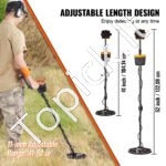 Metalo detektorius 25 cm ritė, LCD ekranas, 7 režimai, aliuminio kotas (104-132 cm) - Image 6