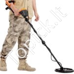 Metalo detektorius 25 cm ritė, LCD ekranas, 7 režimai, aliuminio kotas (104-132 cm) - Image 2
