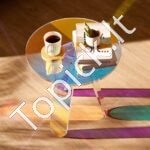 Spalvingas akrilinis šoninis staliukas φ45 x 48 cm, lengvai valomas - Image 2