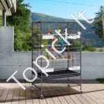 Didelis paukščių narvas su ratukais 79x51x132 cm - Image 8