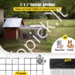 Aparatūros audinys 61 x 127 cm, 1"x1" tinklas, juoda vinilu dengta viela su žnyplėmis ir pirštinėmis. - Image 6