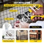 Aparatūros audinys 61 x 127 cm, 1"x1" tinklas, juoda vinilu dengta viela su žnyplėmis ir pirštinėmis. - Image 4