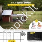 Aparatūros audinys 91 x 127 cm, 1"x1" akių, cinkuota viščiukų viela su žnyplėmis ir pirštinėmis. - Image 5