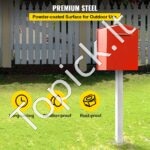 Pašto dėžutės stovas, 109 cm, baltas, Q235 plienas, paviršinis montavimas - Image 7