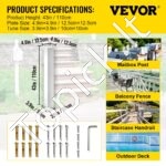 Pašto dėžutės stovas, 109 cm, baltas, Q235 plienas, paviršinis montavimas - Image 2