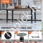 40,6 cm juodos plieninės rašomojo stalo kojos (4 vnt., 544,31 kg talpa) - Image 8