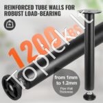 40,6 cm juodos plieninės rašomojo stalo kojos (4 vnt., 544,31 kg talpa) - Image 7