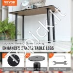 711,2 mm juodos plieninės rašomojo stalo kojos (4 vnt., 544,3 kg talpa) - Image 8