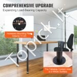 711,2 mm juodos plieninės rašomojo stalo kojos (4 vnt., 544,3 kg talpa) - Image 6