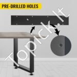 Juodos metalinės stalo kojos, 2 vnt., 60x72cm. - Image 5