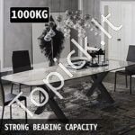 Juodos metalinės stalo kojos 72x60 cm, X rėmo stilius. - Image 7