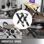 Juodos metalinės stalo kojos 72x60 cm, X rėmo stilius. - Image 3