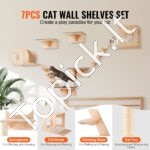 Sieninės kačių lentynos medis su šokinėjimo lentomis 7 vnt - Image 2