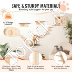 Sieninės kačių lentynos medis su šokinėjimo lentomis 7 vnt - Image 3