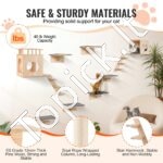 Sieninės kačių lentynos medis su hamaku 9 vnt - Image 3