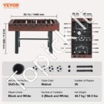 Rankinio futbolo stalas 140 cm su dveis puodelių laikikliais - Image 7