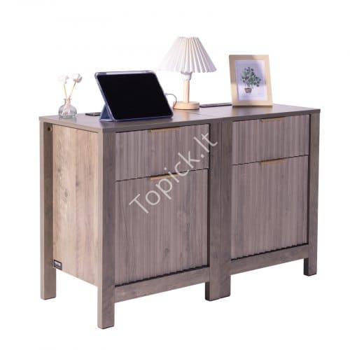 us2FBSBZ2JTFBKFXRP6ITV22Fgoods_img-v12Ffarmhouse-end-table-m100-1.2.jpg Kvadratinis šoninis staliukas su USB lizdu, 2 dalių naktinis staliukas. - Image 1