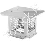 Kaminų dangtelis 228,6 x 228,6 mm, 304 nerūd. plieno, sidabrinis, lengvas montavimas.