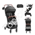 Kūdikių vežimėlis su 95°-175° atlošu, juodas.