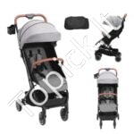 Kūdikių vežimėlis su 95°-175° atlošu, tamsiai pilkas.