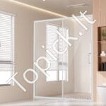 Pusiau berėmės dušo durys 1465–1500 x 1778 mm, 6 mm SGCC grūdintas stiklas, chromo apdaila